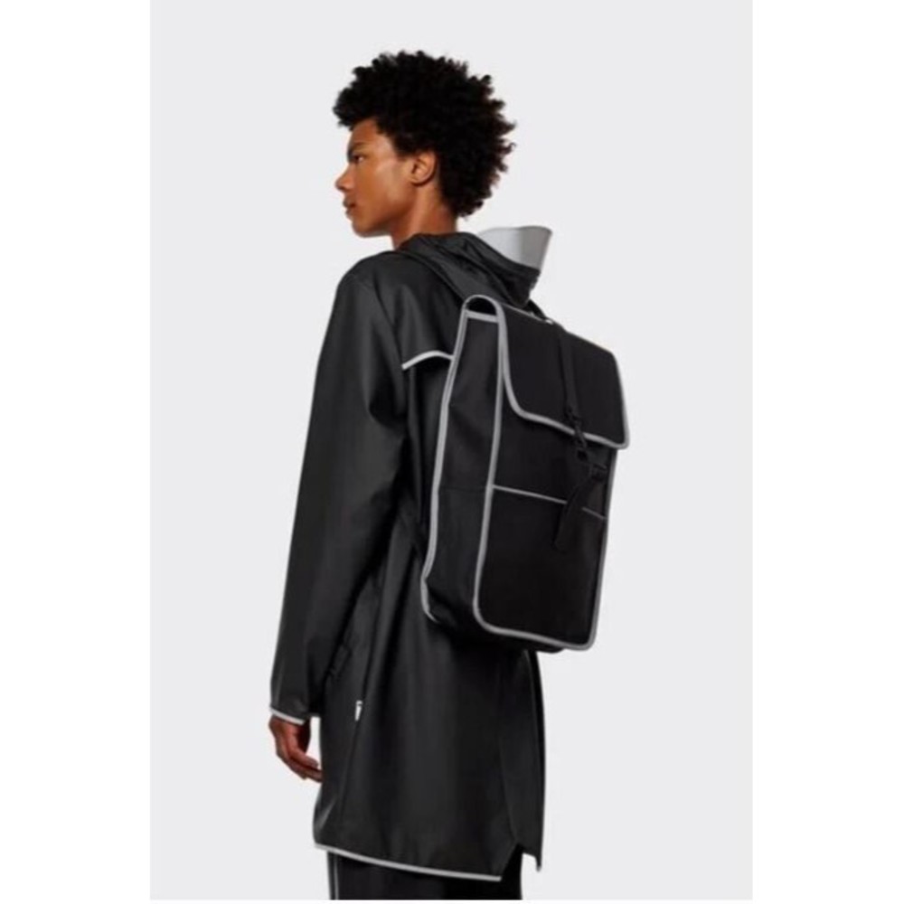 Rains Backpack Reflective 70 Black Reflective One Size Unisex NWT
